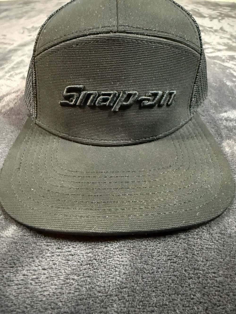 Snap-on Trucker Hat Black Mesh Adjustable Snapback#181